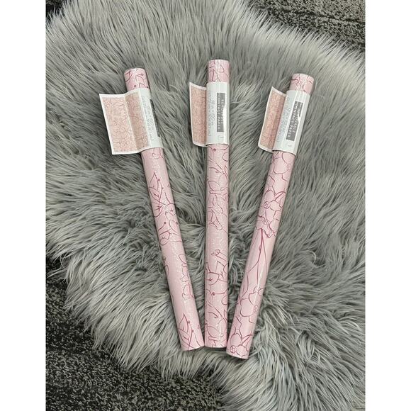 Soft Pink Removable Contact Paper w/Dark Pink Floral Outline 3X 18" x 120" Rolls - Picture 2 of 3